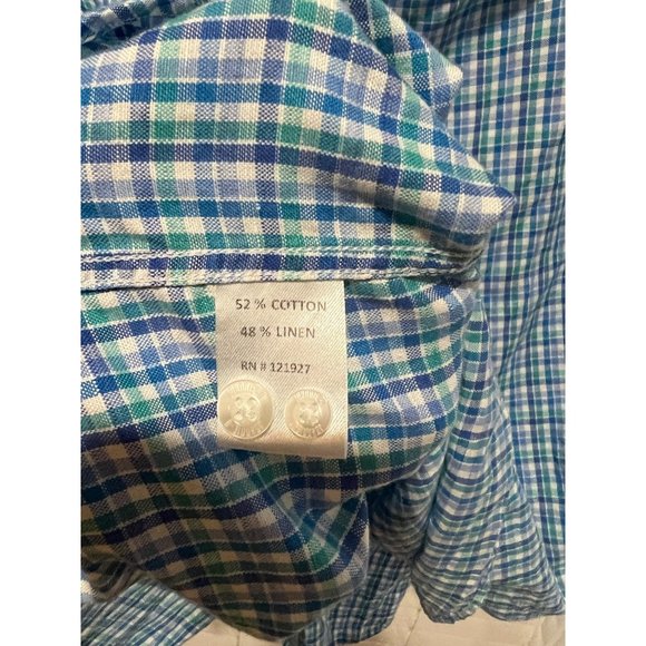 Johnnie-O Linen Blend Long Sleeve Button Up Shirt - Size L - Picture 5 of 5